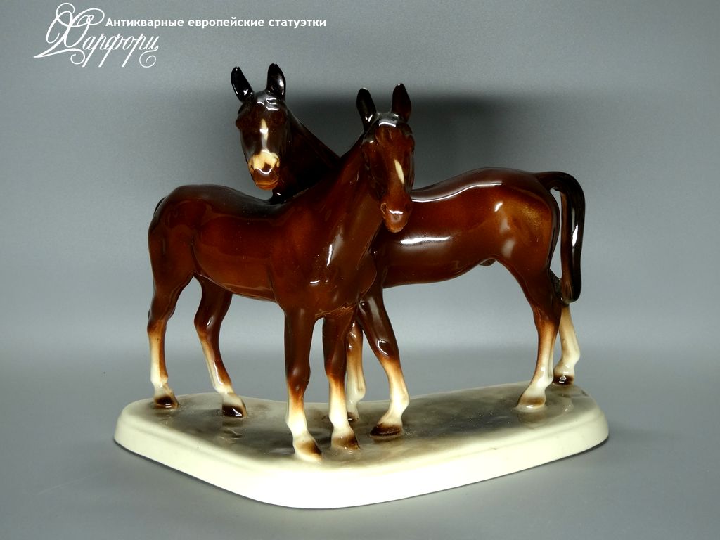 Купить фарфоровые статуэтки Katzhutte, Пара лошадей, Германия